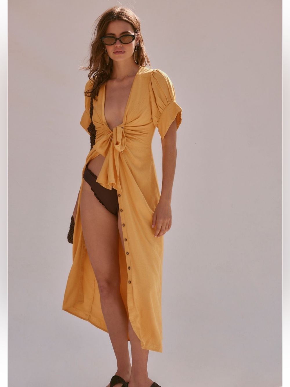Free people RED Vintage summer midi dress